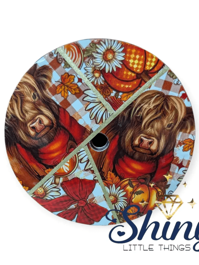 24oz Tumbler - Autumnal Highland Cow Zipper